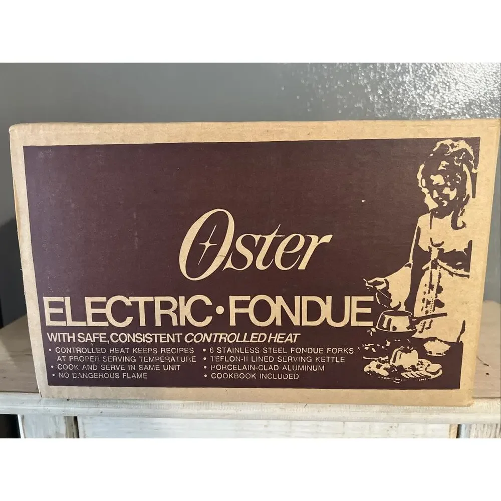 Vintage Oster Electric Fondue set, Model 691, in a 